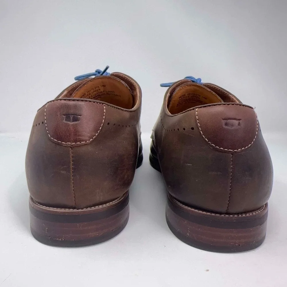 Florsheim Comfortech Derby Dress‎ Shoes Mens 14M  Brown Burnished Leather Office